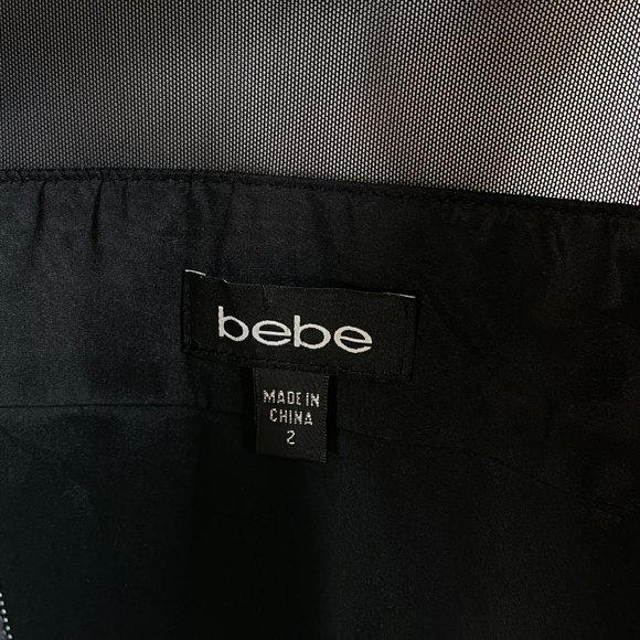 BEBE Black Wool Pleated Mesh Cocktail Dress #AZ4 - Picture 9 of 11